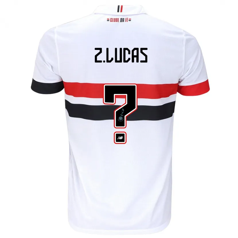 Danxen Enfant Maillot Zé Lucas #0 Blanc Rouge Noir Tenues Domicile 2024/25 T-Shirt