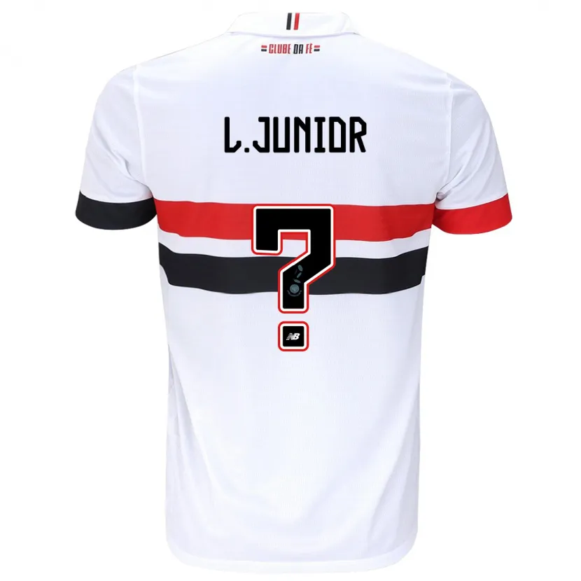 Danxen Enfant Maillot Luciano Junior #0 Blanc Rouge Noir Tenues Domicile 2024/25 T-Shirt