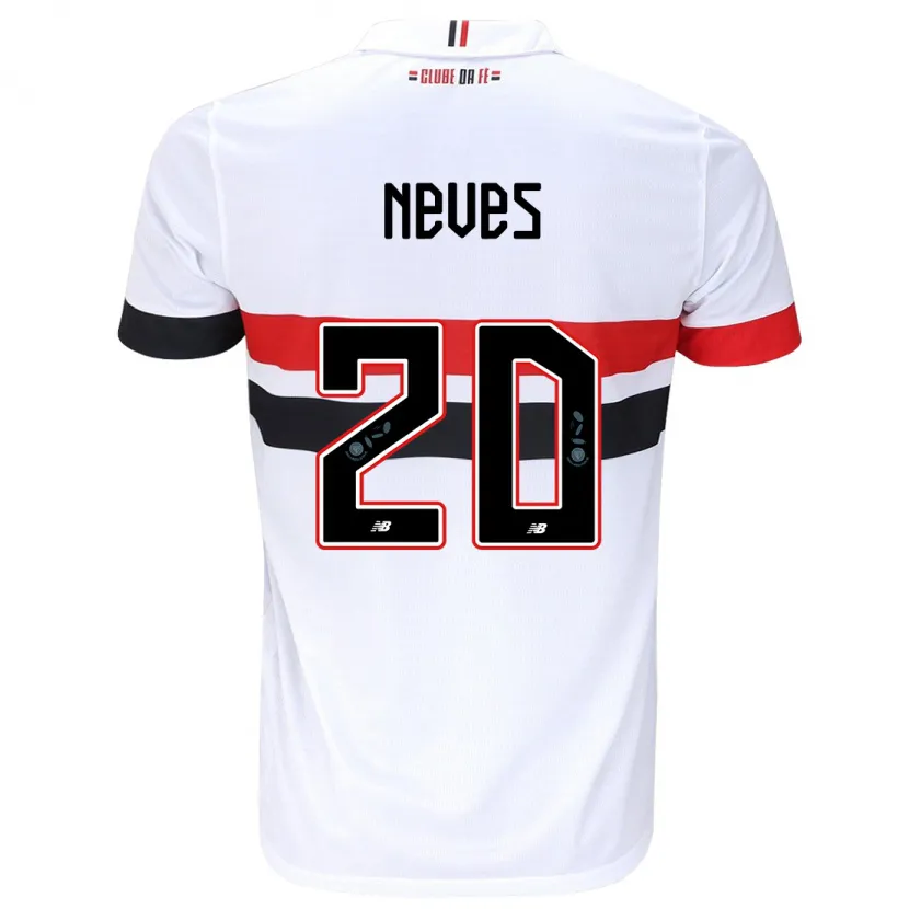 Danxen Enfant Maillot Gabriel Neves #20 Blanc Rouge Noir Tenues Domicile 2024/25 T-Shirt