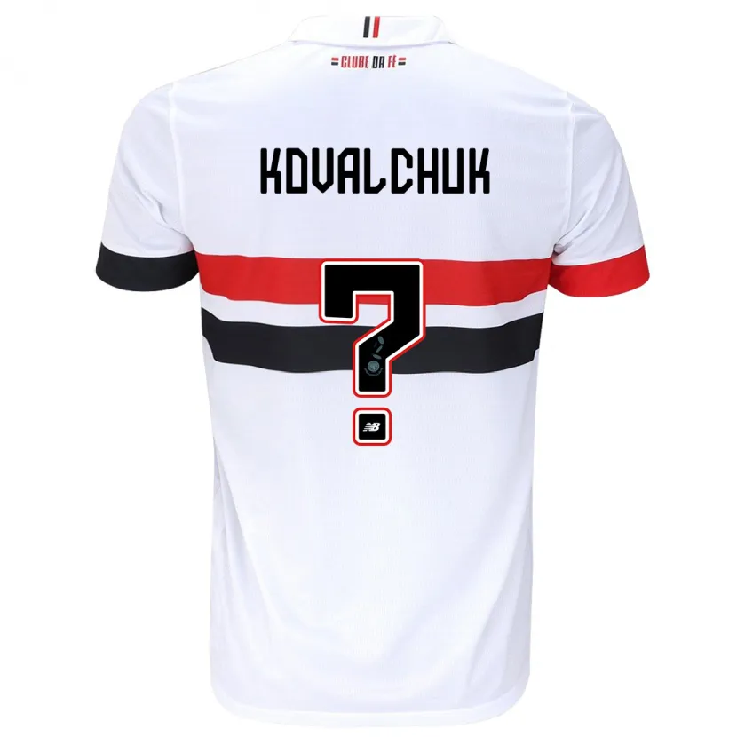 Danxen Enfant Maillot Filipp Kovalchuk #0 Blanc Rouge Noir Tenues Domicile 2024/25 T-Shirt