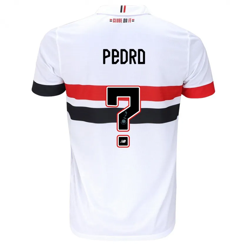 Danxen Enfant Maillot João Pedro #0 Blanc Rouge Noir Tenues Domicile 2024/25 T-Shirt