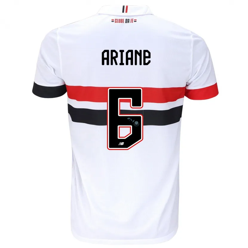 Danxen Enfant Maillot Ariane #6 Blanc Rouge Noir Tenues Domicile 2024/25 T-Shirt