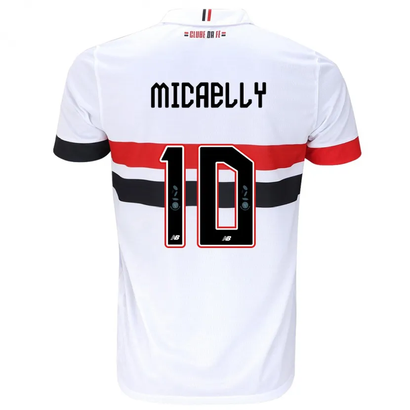 Danxen Enfant Maillot Micaelly #10 Blanc Rouge Noir Tenues Domicile 2024/25 T-Shirt