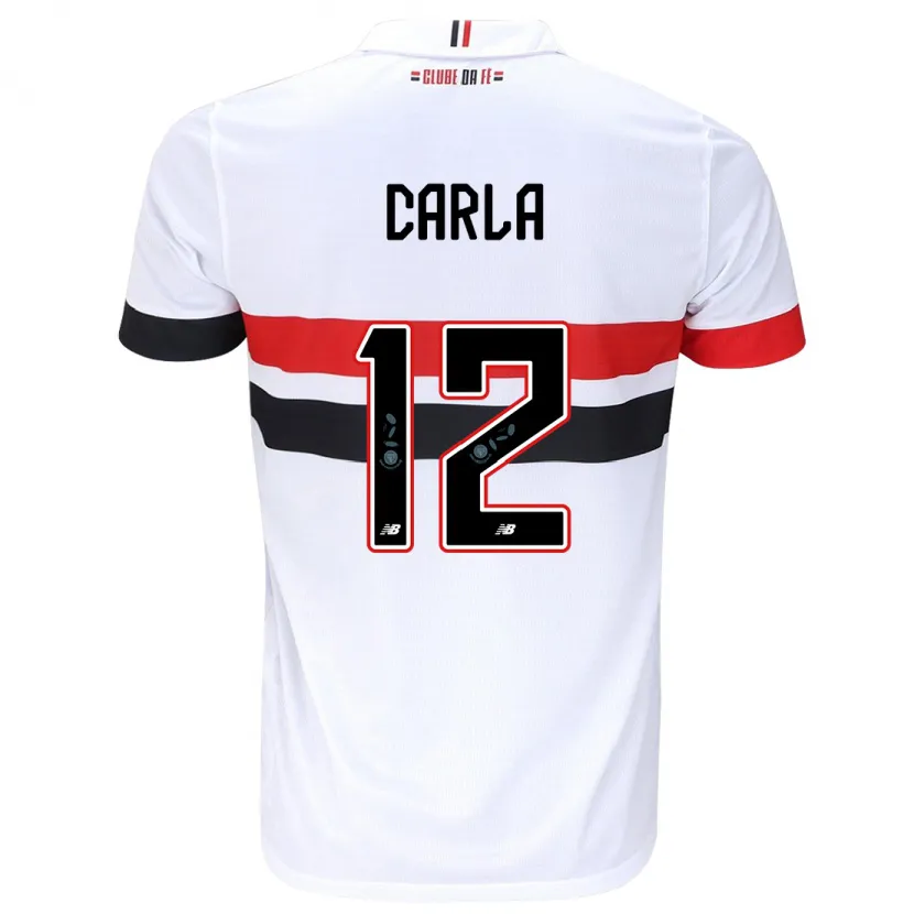 Danxen Enfant Maillot Carla Maria Da Silva #12 Blanc Rouge Noir Tenues Domicile 2024/25 T-Shirt