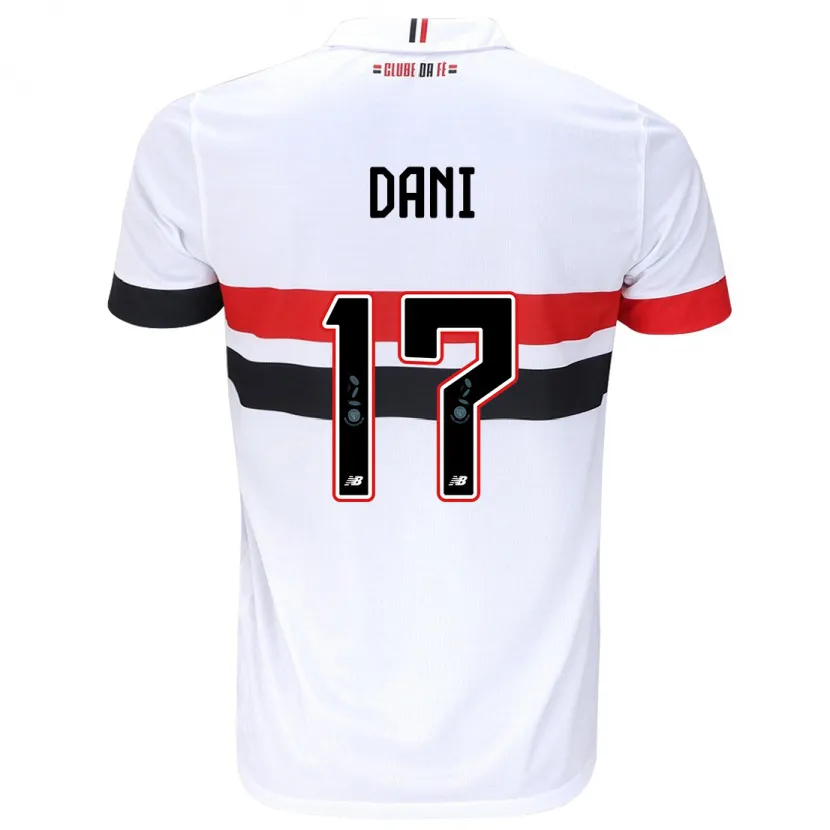 Danxen Enfant Maillot Dani #17 Blanc Rouge Noir Tenues Domicile 2024/25 T-Shirt