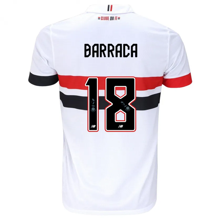 Danxen Enfant Maillot Barraca #18 Blanc Rouge Noir Tenues Domicile 2024/25 T-Shirt