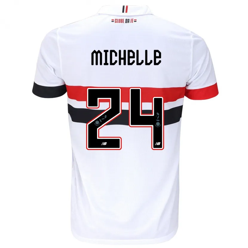 Danxen Enfant Maillot Michelle #24 Blanc Rouge Noir Tenues Domicile 2024/25 T-Shirt