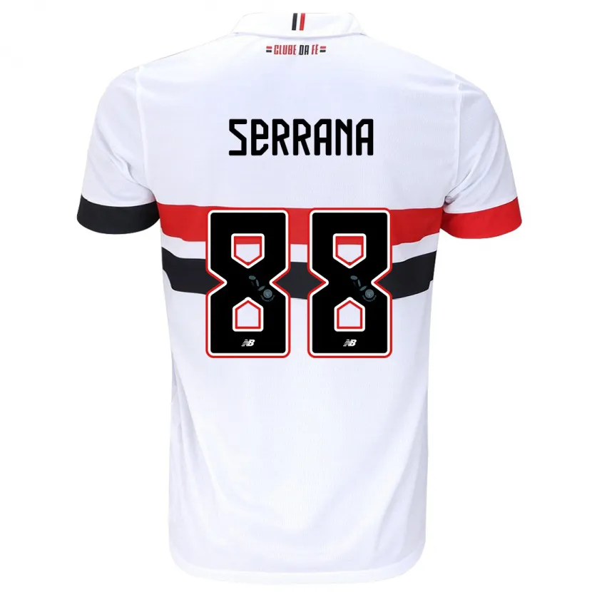 Danxen Enfant Maillot Serrana #88 Blanc Rouge Noir Tenues Domicile 2024/25 T-Shirt