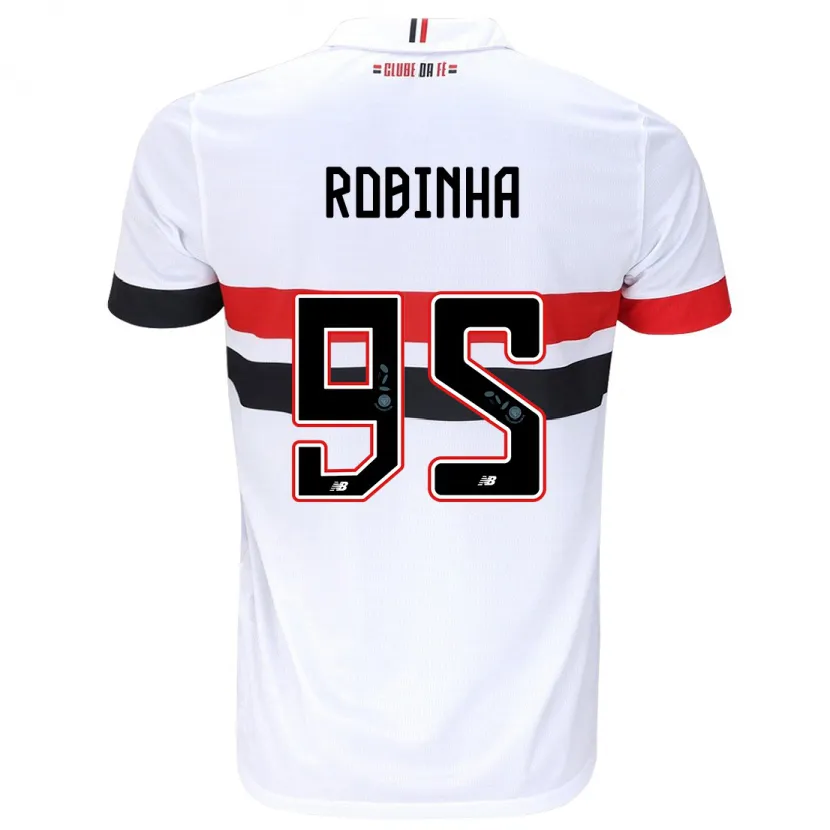 Danxen Enfant Maillot Robinha #95 Blanc Rouge Noir Tenues Domicile 2024/25 T-Shirt