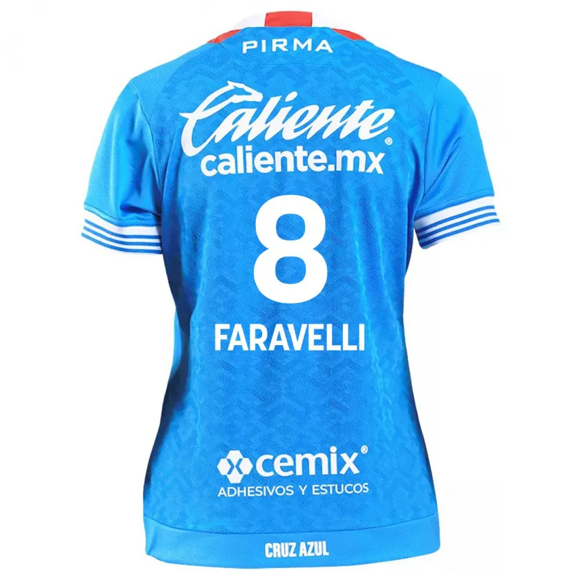 Danxen Enfant Maillot Lorenzo Faravelli #8 Bleu Ciel Tenues Domicile 2024/25 T-Shirt