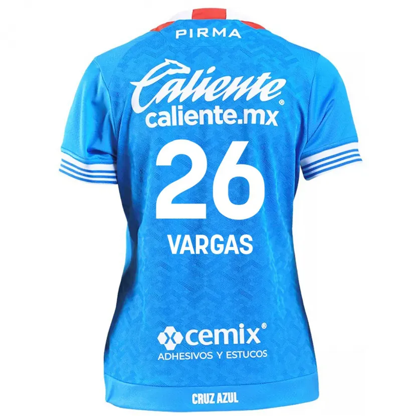 Danxen Enfant Maillot Carlos Vargas #26 Bleu Ciel Tenues Domicile 2024/25 T-Shirt