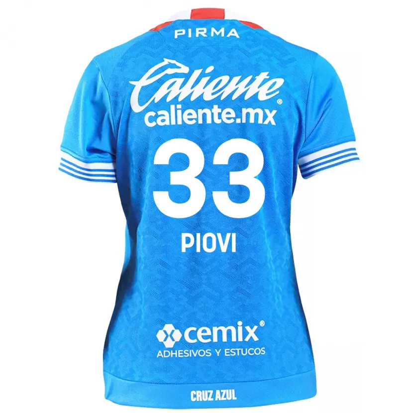 Danxen Enfant Maillot Gonzalo Piovi #33 Bleu Ciel Tenues Domicile 2024/25 T-Shirt