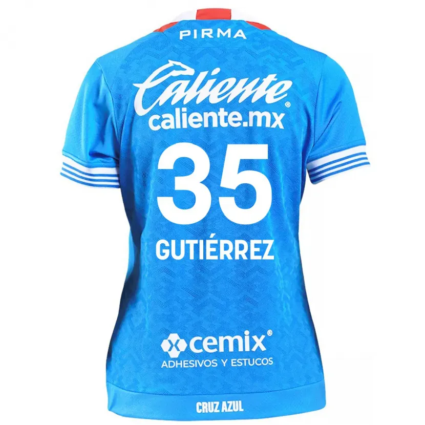 Danxen Enfant Maillot Luis Gutiérrez #35 Bleu Ciel Tenues Domicile 2024/25 T-Shirt