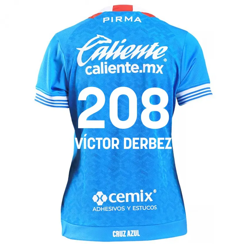 Danxen Enfant Maillot Louis Víctor Derbez #208 Bleu Ciel Tenues Domicile 2024/25 T-Shirt