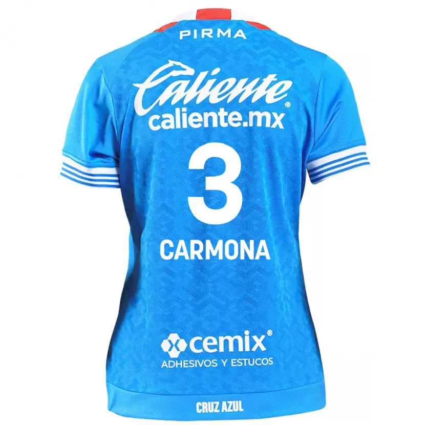 Danxen Enfant Maillot Edith Carmona #3 Bleu Ciel Tenues Domicile 2024/25 T-Shirt