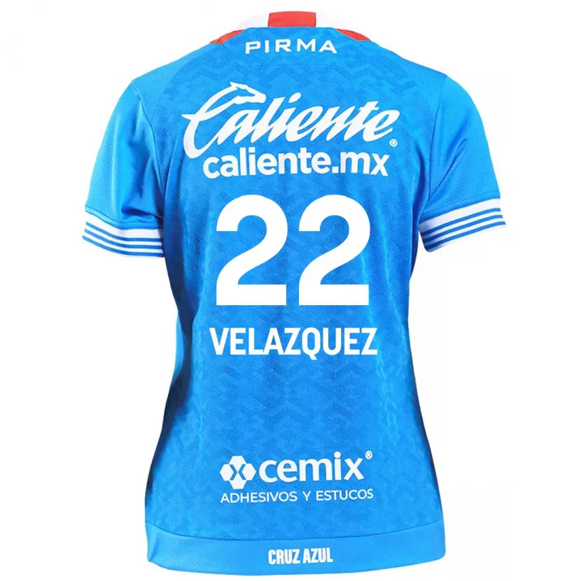 Danxen Enfant Maillot Hireri Velazquez #22 Bleu Ciel Tenues Domicile 2024/25 T-Shirt