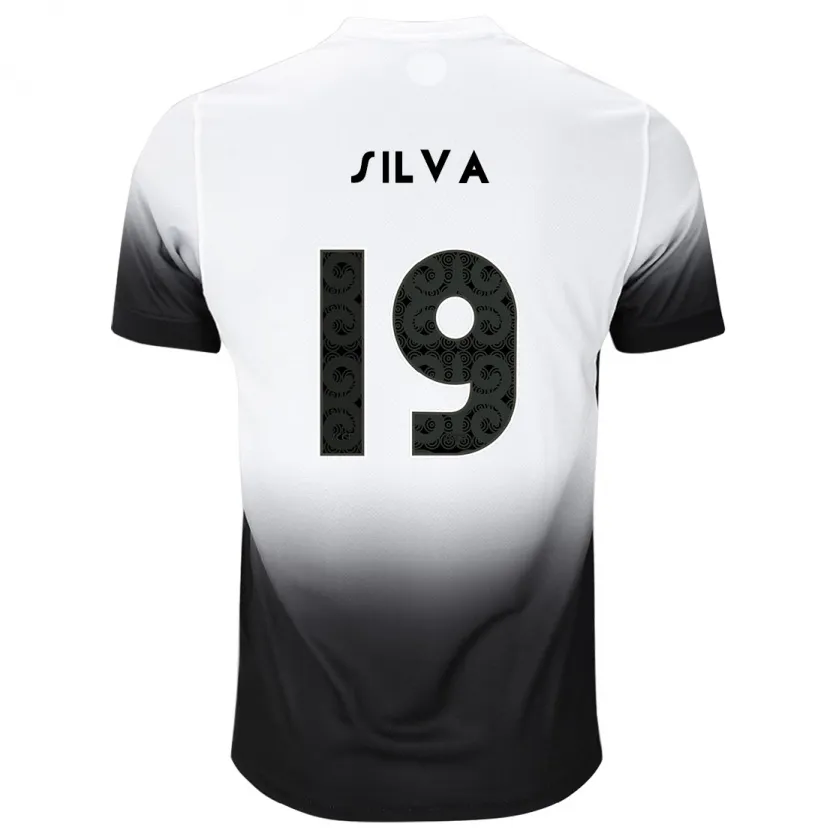 Danxen Enfant Maillot Gustavo Silva #19 Blanc Noir Tenues Domicile 2024/25 T-Shirt