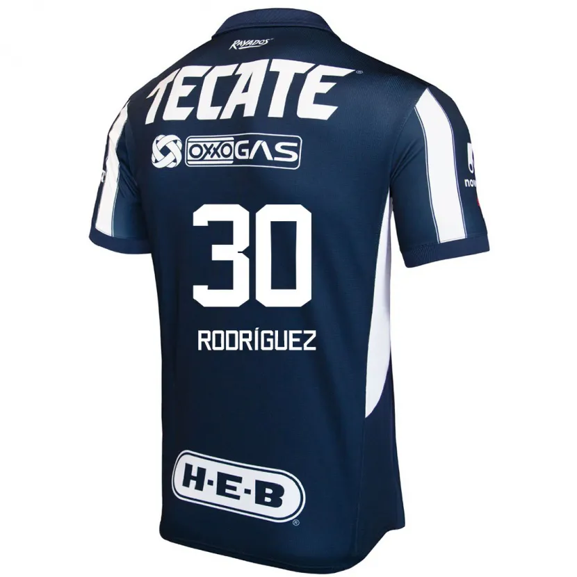 Danxen Enfant Maillot Jorge Rodríguez #30 Bleu Rouge Blanc Tenues Domicile 2024/25 T-Shirt