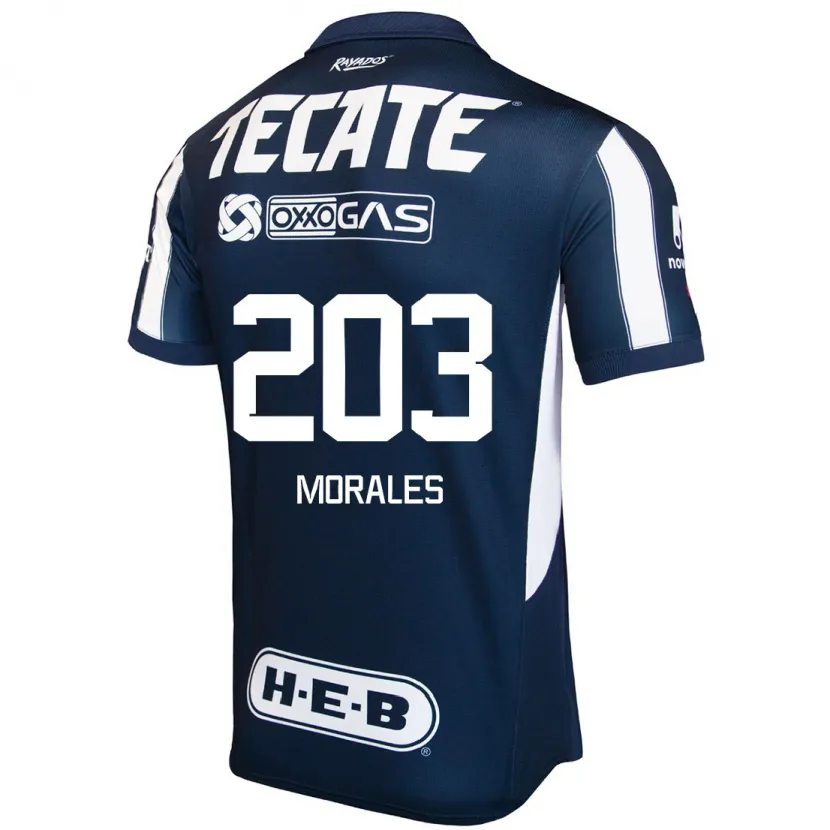 Danxen Enfant Maillot Alejandro Morales #203 Bleu Rouge Blanc Tenues Domicile 2024/25 T-Shirt