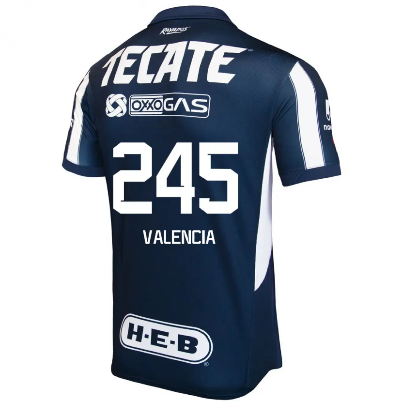 Danxen Enfant Maillot Cristian Valencia #245 Bleu Rouge Blanc Tenues Domicile 2024/25 T-Shirt