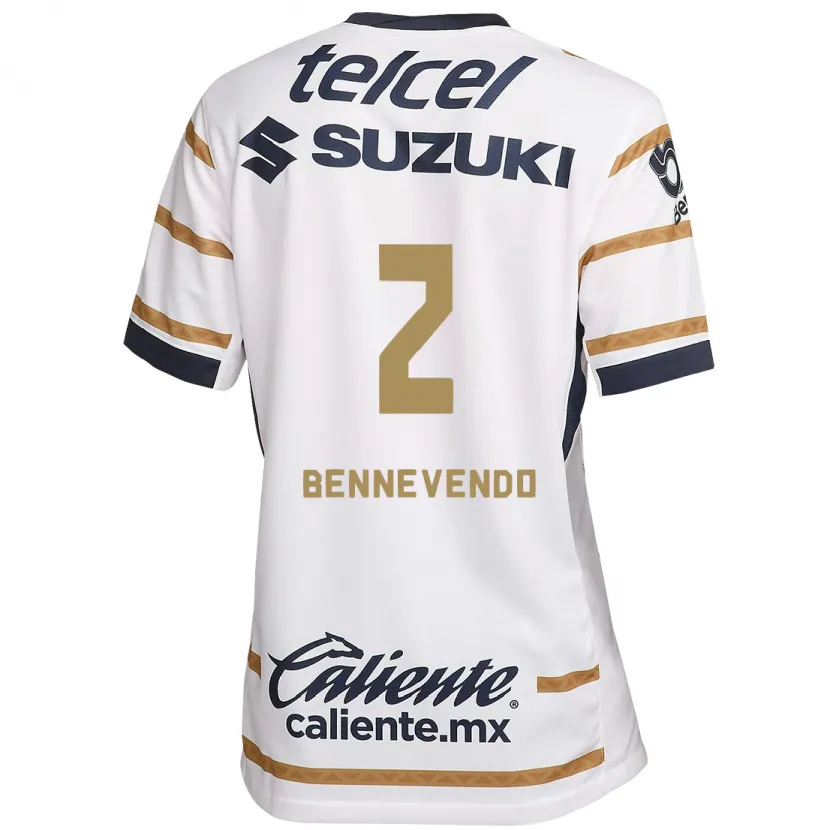 Danxen Enfant Maillot Pablo Bennevendo #2 Obsidienne Blanche Tenues Domicile 2024/25 T-Shirt