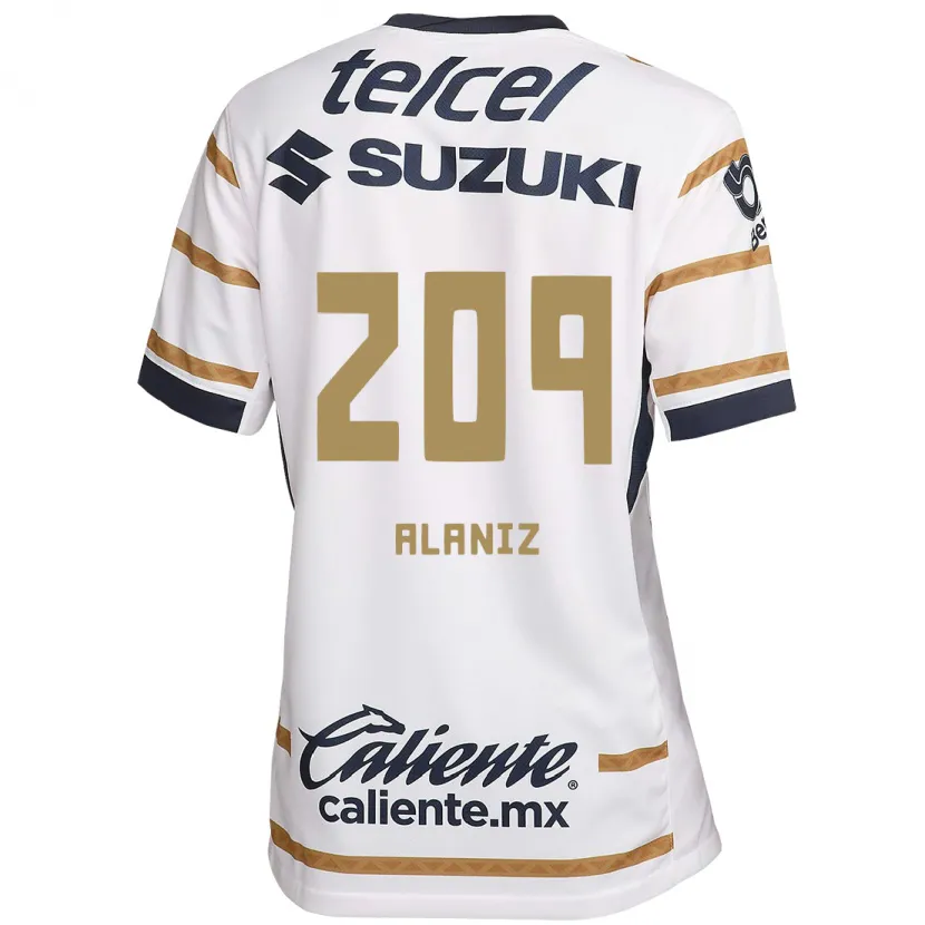 Danxen Enfant Maillot Jorge Alaniz #209 Obsidienne Blanche Tenues Domicile 2024/25 T-Shirt