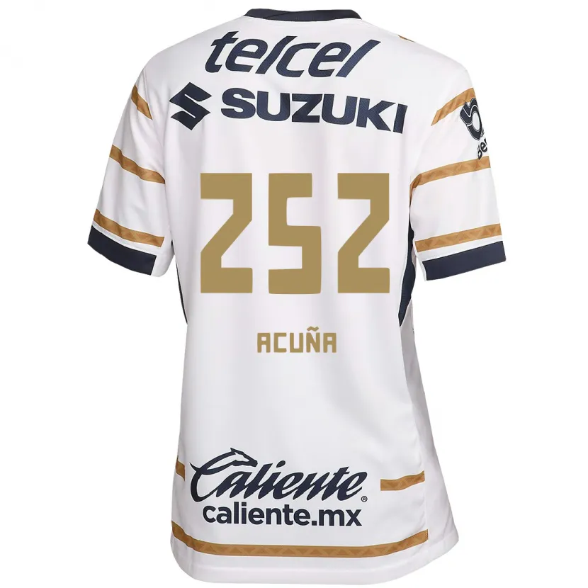 Danxen Enfant Maillot José Acuña #252 Obsidienne Blanche Tenues Domicile 2024/25 T-Shirt