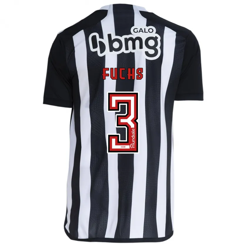 Danxen Enfant Maillot Bruno Fuchs #3 Blanc Noir Tenues Domicile 2024/25 T-Shirt