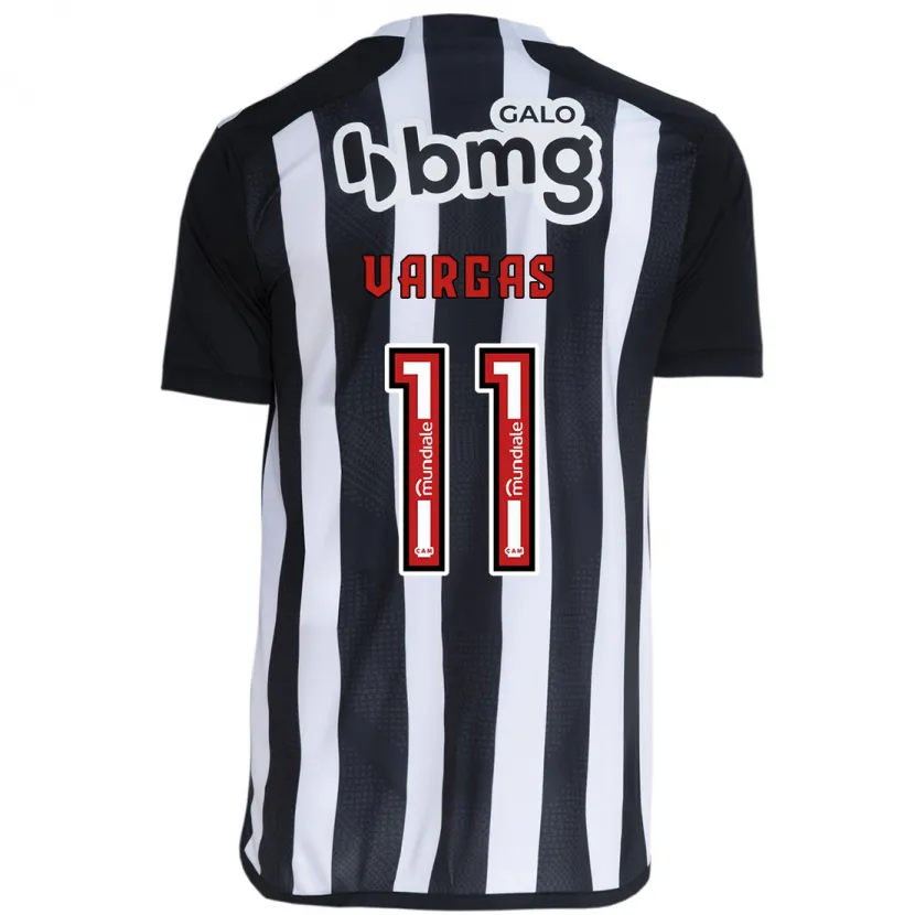 Danxen Enfant Maillot Eduardo Vargas #11 Blanc Noir Tenues Domicile 2024/25 T-Shirt