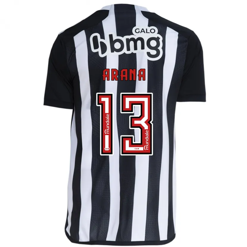 Danxen Enfant Maillot Guilherme Arana #13 Blanc Noir Tenues Domicile 2024/25 T-Shirt