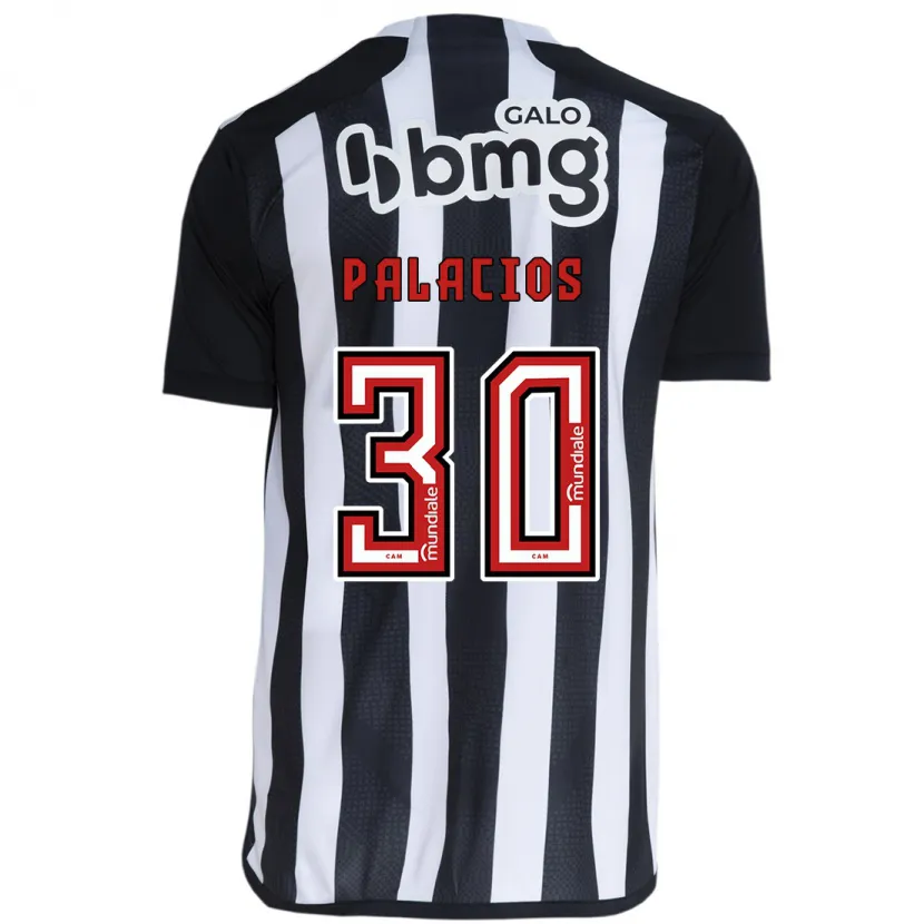 Danxen Enfant Maillot Brahian Palacios #30 Blanc Noir Tenues Domicile 2024/25 T-Shirt