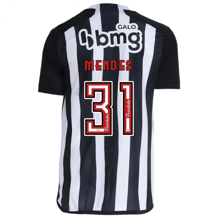 Danxen Enfant Maillot Matheus Mendes #31 Blanc Noir Tenues Domicile 2024/25 T-Shirt