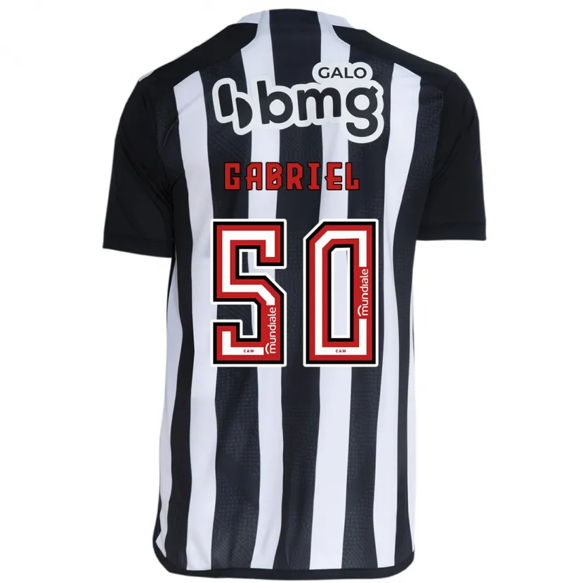 Danxen Enfant Maillot Vitor Gabriel #50 Blanc Noir Tenues Domicile 2024/25 T-Shirt