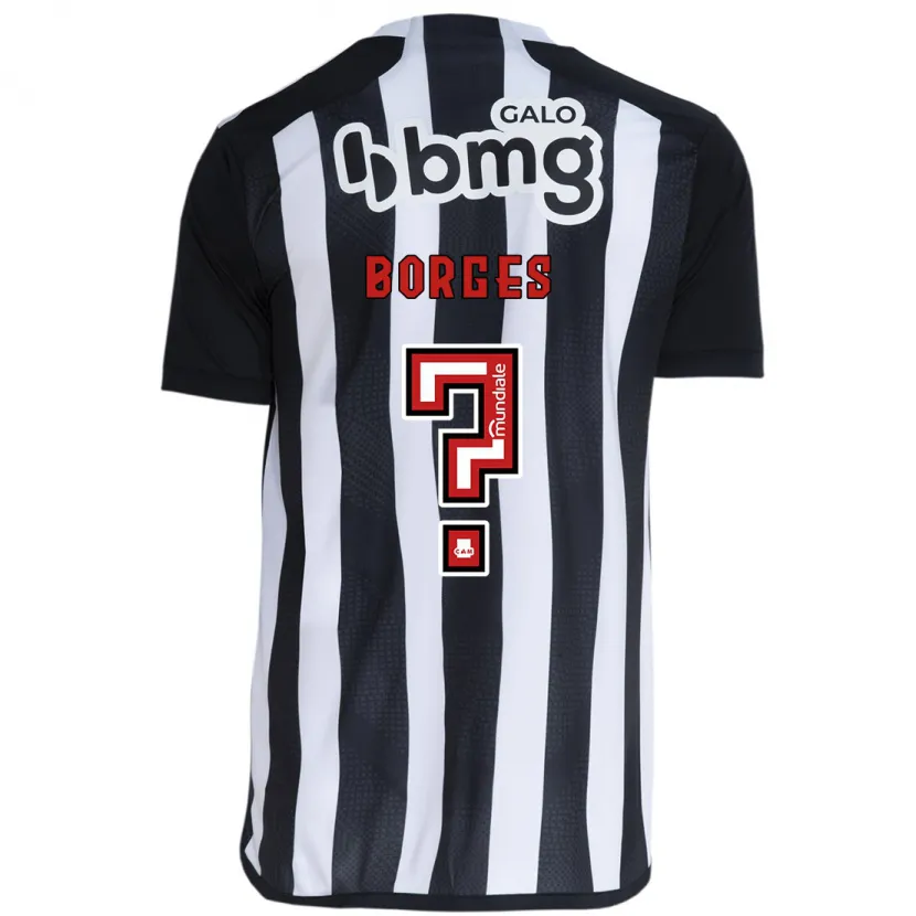 Danxen Enfant Maillot Léo Borges #0 Blanc Noir Tenues Domicile 2024/25 T-Shirt