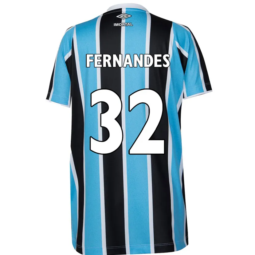 Danxen Enfant Maillot Nathan Fernandes #32 Bleu Noir Blanc Tenues Domicile 2024/25 T-Shirt