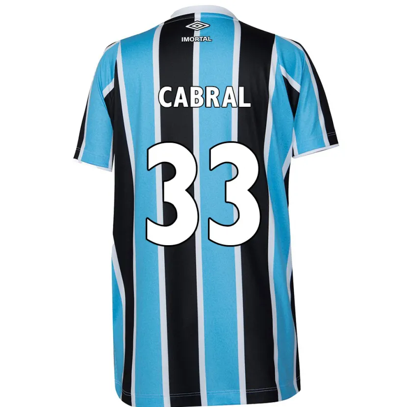 Danxen Enfant Maillot Rafael Cabral #33 Bleu Noir Blanc Tenues Domicile 2024/25 T-Shirt