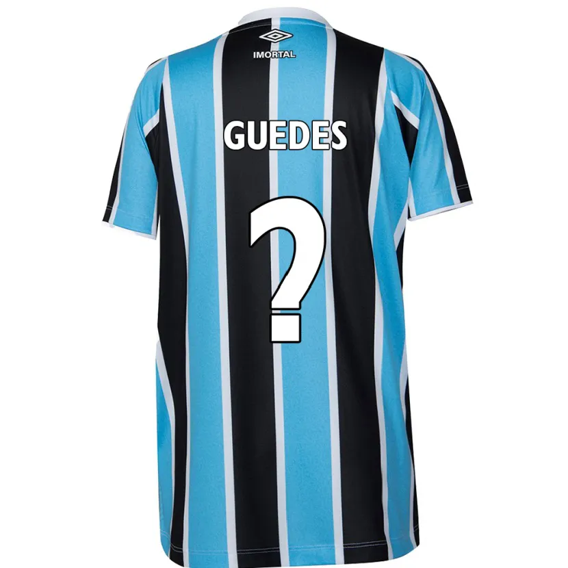 Danxen Enfant Maillot Guilherme Guedes #0 Bleu Noir Blanc Tenues Domicile 2024/25 T-Shirt