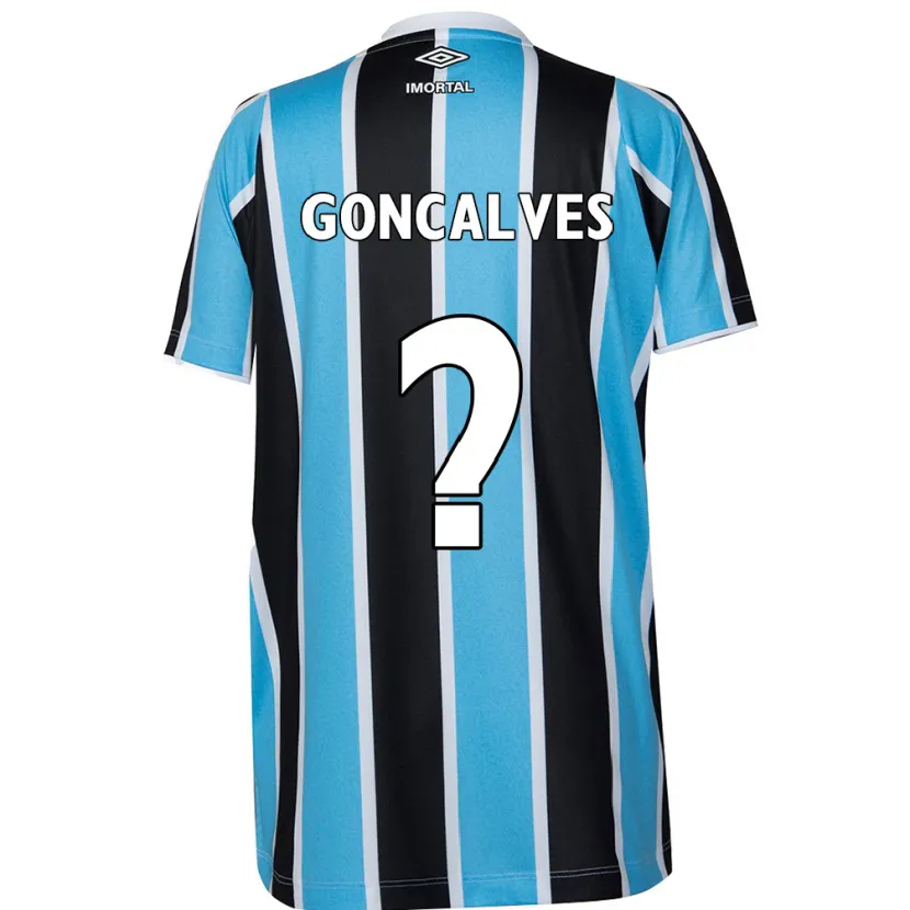 Danxen Enfant Maillot Matheus Gonçalves #0 Bleu Noir Blanc Tenues Domicile 2024/25 T-Shirt