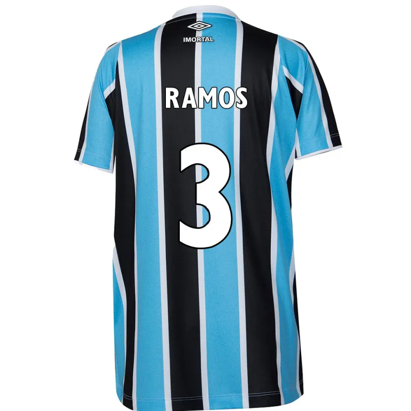 Danxen Enfant Maillot João Ramos #3 Bleu Noir Blanc Tenues Domicile 2024/25 T-Shirt