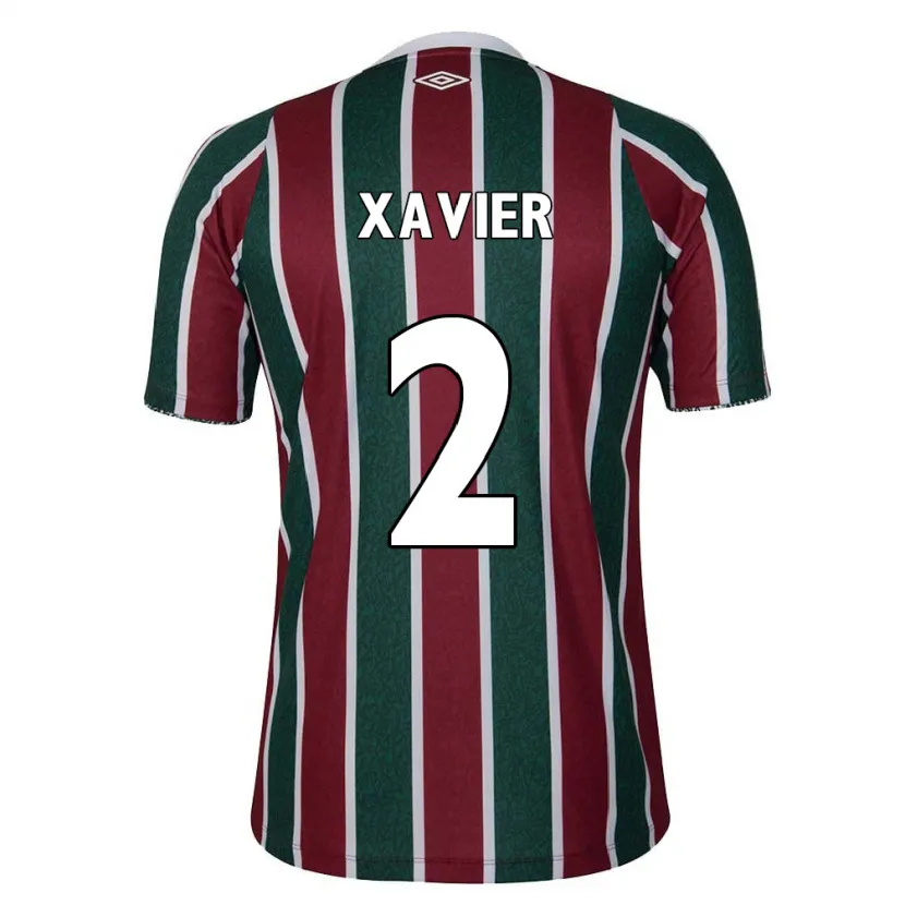 Danxen Enfant Maillot Samuel Xavier #2 Vert Marron Blanc Tenues Domicile 2024/25 T-Shirt