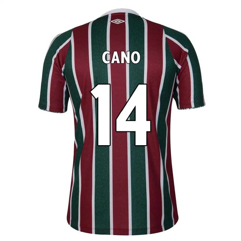 Danxen Enfant Maillot Germán Cano #14 Vert Marron Blanc Tenues Domicile 2024/25 T-Shirt