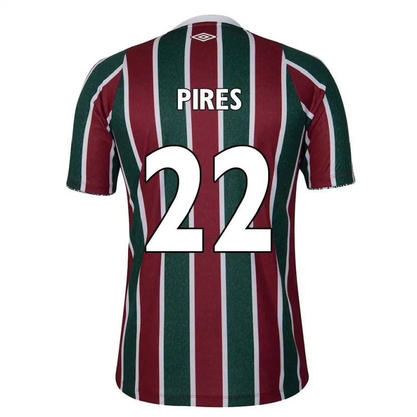 Danxen Enfant Maillot Gabriel Pires #22 Vert Marron Blanc Tenues Domicile 2024/25 T-Shirt