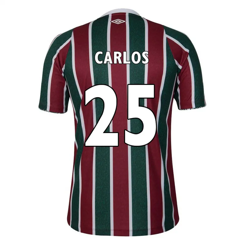 Danxen Enfant Maillot Antônio Carlos #25 Vert Marron Blanc Tenues Domicile 2024/25 T-Shirt