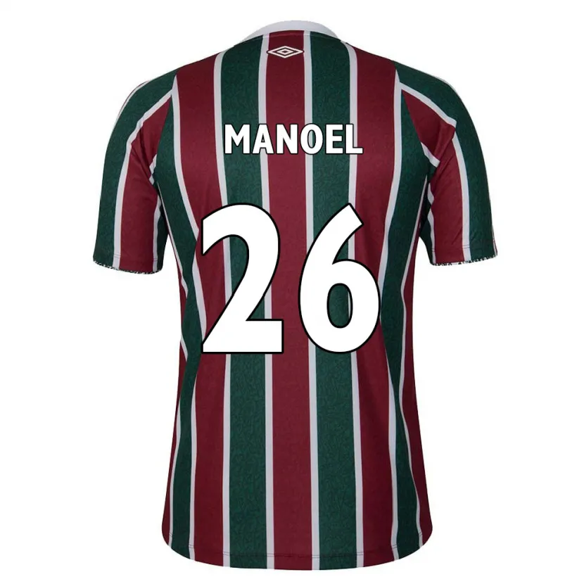 Danxen Enfant Maillot Manoel #26 Vert Marron Blanc Tenues Domicile 2024/25 T-Shirt