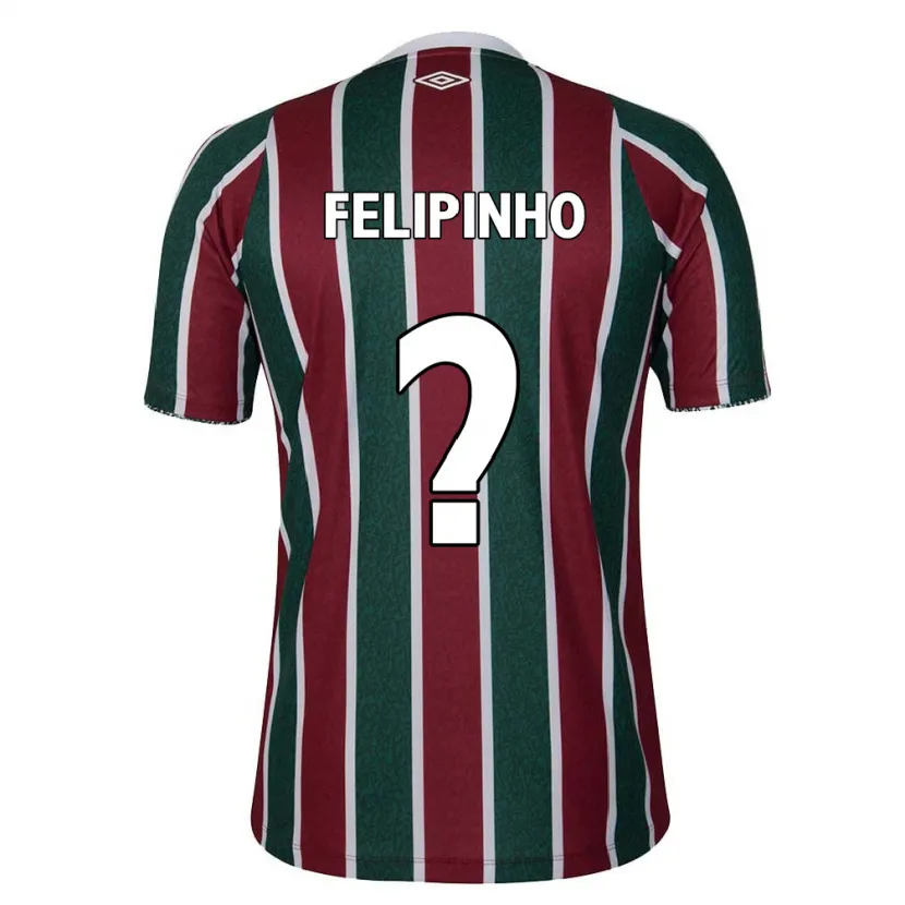 Danxen Enfant Maillot Felipinho #0 Vert Marron Blanc Tenues Domicile 2024/25 T-Shirt