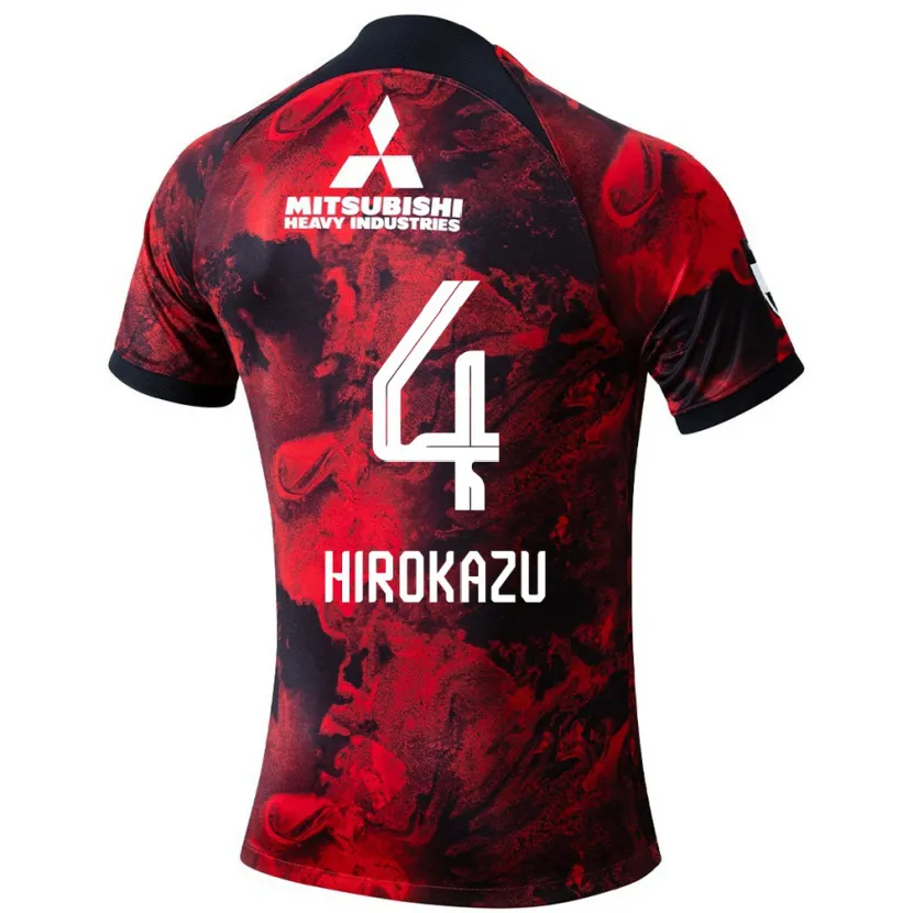 Danxen Enfant Maillot Hirokazu Ishihara #4 Rouge Noir Tenues Domicile 2024/25 T-Shirt