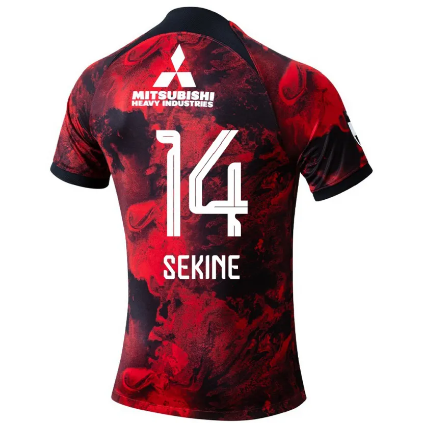 Danxen Enfant Maillot Takahiro Sekine #14 Rouge Noir Tenues Domicile 2024/25 T-Shirt