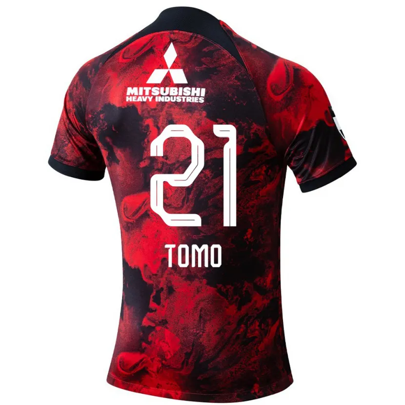 Danxen Enfant Maillot Tomoaki Okubo #21 Rouge Noir Tenues Domicile 2024/25 T-Shirt