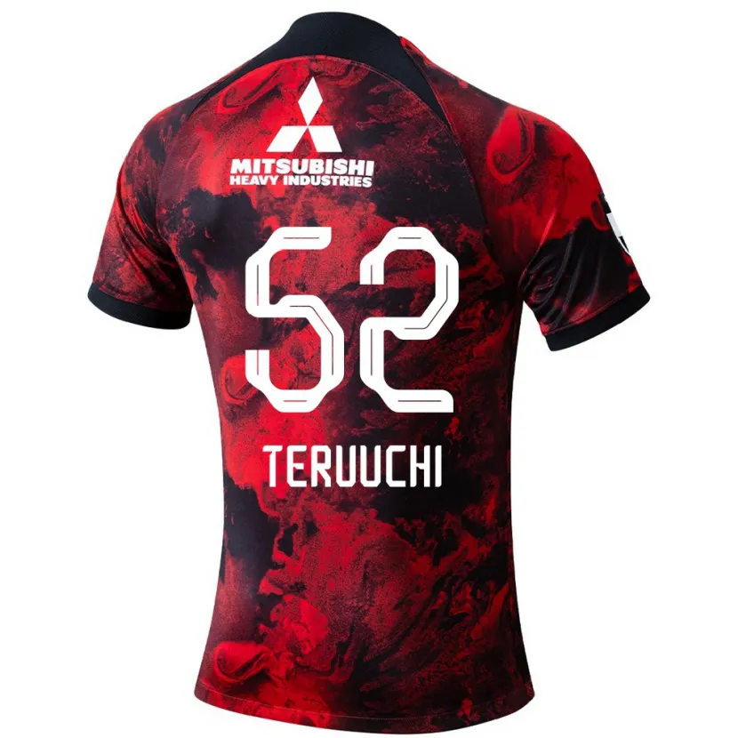 Danxen Enfant Maillot Toshikazu Teruuchi #52 Rouge Noir Tenues Domicile 2024/25 T-Shirt