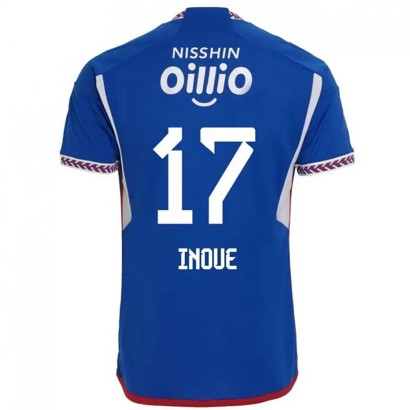 Danxen Enfant Maillot Kenta Inoue #17 Bleu Blanc Rouge Tenues Domicile 2024/25 T-Shirt